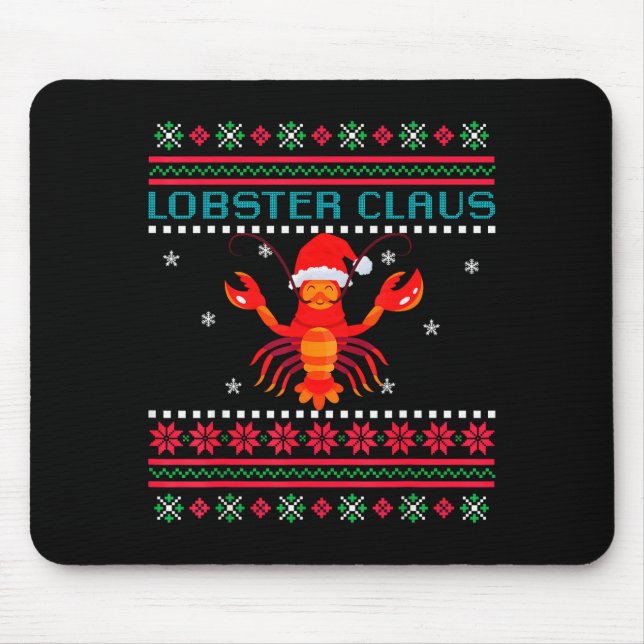 Lobster Claus Ugly Sweater For Lobster Lovers On C Mouse Mat (Front)