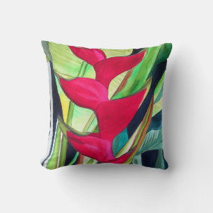 Lobster Claw Heliconia tropical flower art Cushion