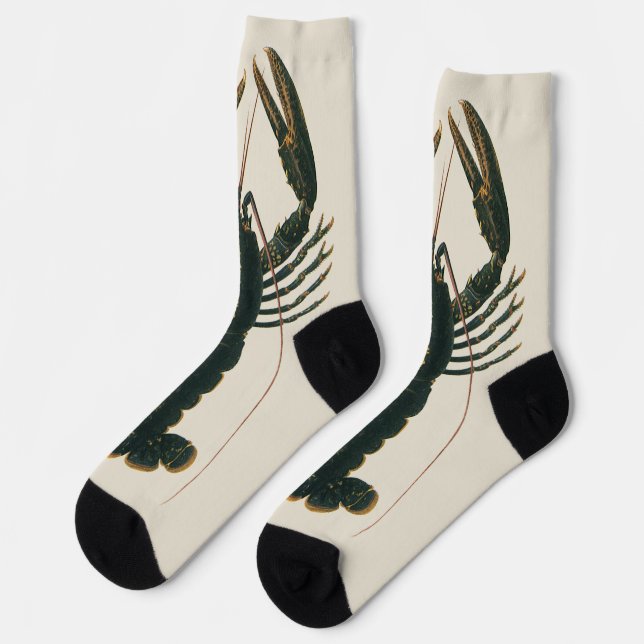 Lobster Claws Vintage Marine Ocean Life Crustacean Socks (Left)