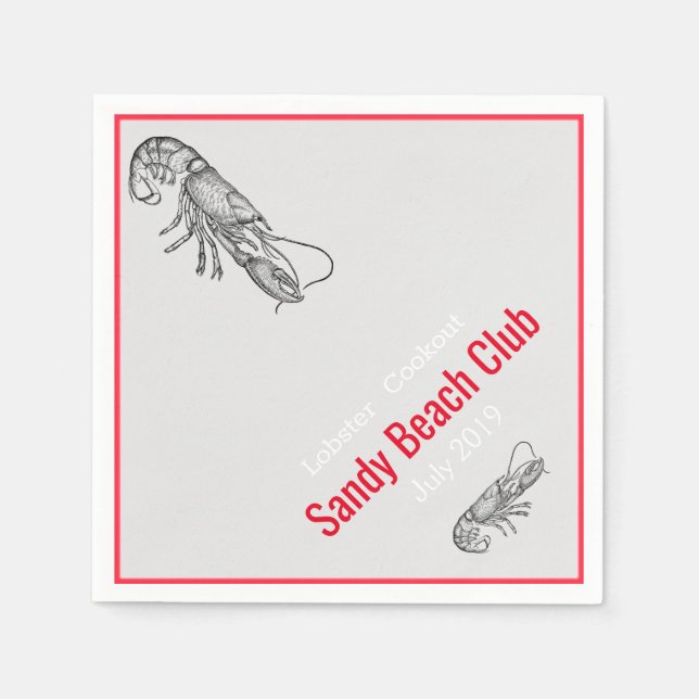 Lobster cookout - personalised napkin (Front)