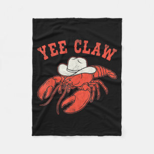 Lobster Cowboy Trendy Yee Claw Funny Lobster Fleece Blanket