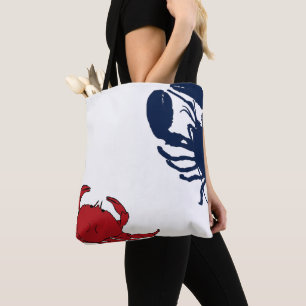 Lobster Crab Big Design Red White Blue Bag