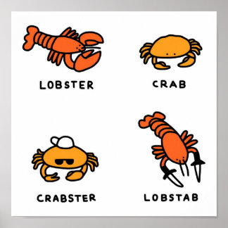 Lobster + Crab Poster
