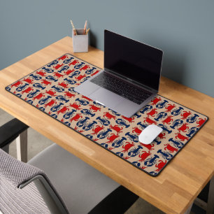 Lobster Crabs Patterned Desk Mat