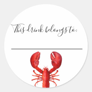 Lobster crawfish bowl party this drink belongs to  classic round sticker