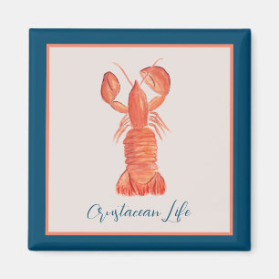Lobster Crawfish Crustacean Watercolor  Magnet