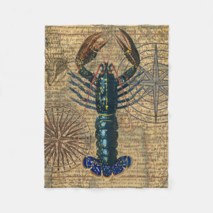 Lobster Crawfish Shellfish Seafood Ocean Fleece Blanket