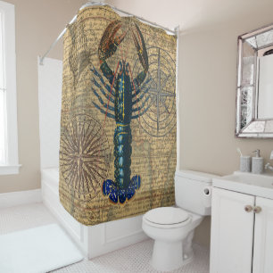 Lobster Crawfish Shellfish Seafood Ocean Shower Curtain