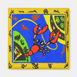 Lobster, Crayfish Abstract, Matisse Style Magnet