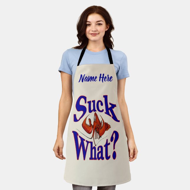 Lobster, Crayfish, Crawfish add text, Apron (Worn)