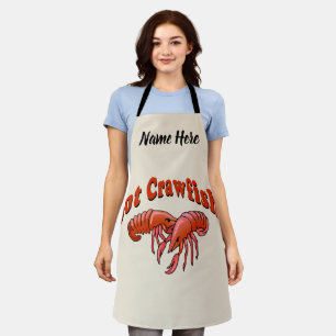 Lobster, Crayfish, Crawfish add text, Apron
