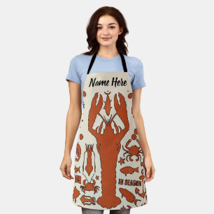 Lobster, Crayfish, Crawfish add text, Apron