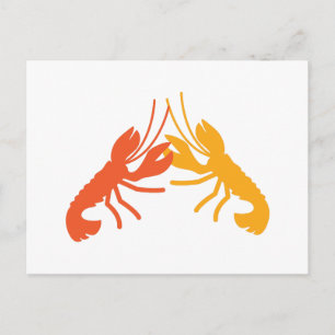 LOBSTER crayfish fighting Postcard