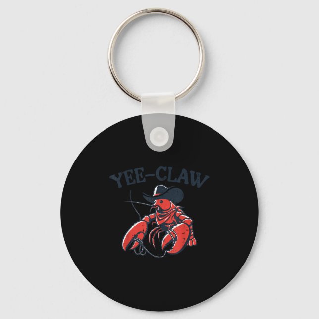 Lobster Crayfish Yee Claw Funny Crawfish Pun Men W Key Ring (Front)