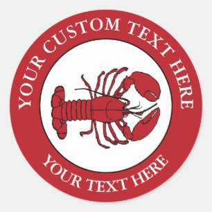 Lobster Custom Text Logo Icon 1 1/2" Classic Round Sticker