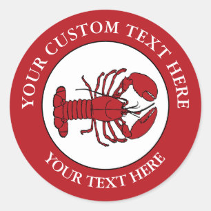 Lobster Custom Text Logo Icon  Classic Round Stick Sticker