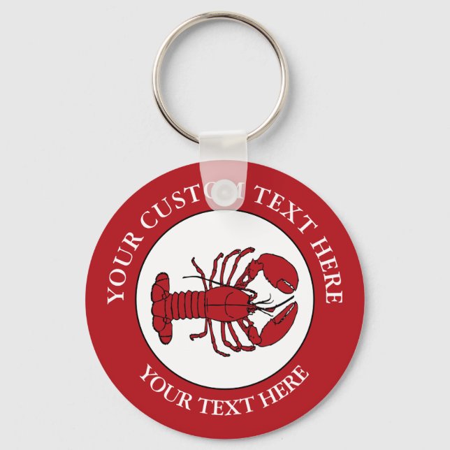 Lobster Custom Text Logo Icon Key Ring (Front)