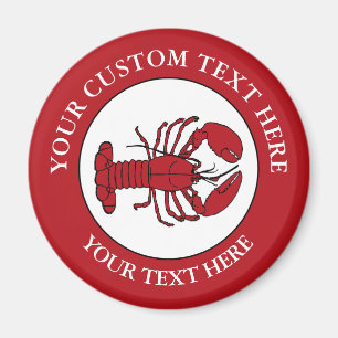 Lobster Custom Text Logo Icon  Magnet