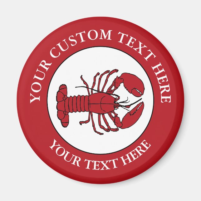 Lobster Custom Text Logo Icon  Magnet (Front)