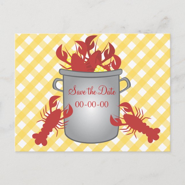 Lobster Dinner Save the Date Announcement Postcard (Front)