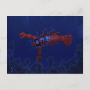 Lobster Diving Postcard
