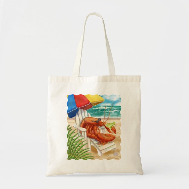 Lobster Drinking Margarita Tote (Front)