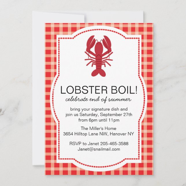 Lobster Feast Party Invitation (Front)