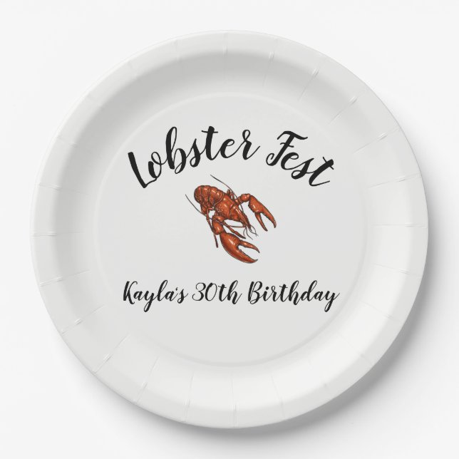 Lobster Fest Napkins Paper Plate (Front)