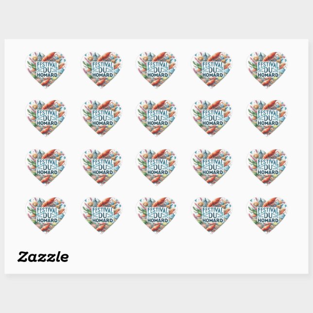Lobster Festival Heart Sticker (Sheet)