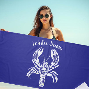 Lobster-Fisherman Core-Hawaiian-Tropical-Blue Beach Towel