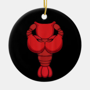 Lobster for Halloween Lobster Animal Cosplay Ceramic Tree Decoration