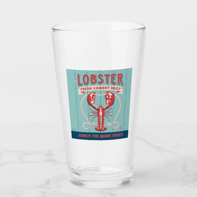 Lobster Fresh Caught Daily | Maine Glass (Front)