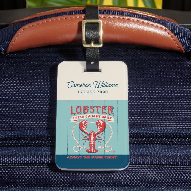 Lobster Fresh Caught Daily | Maine Luggage Tag (Front Insitu 2)