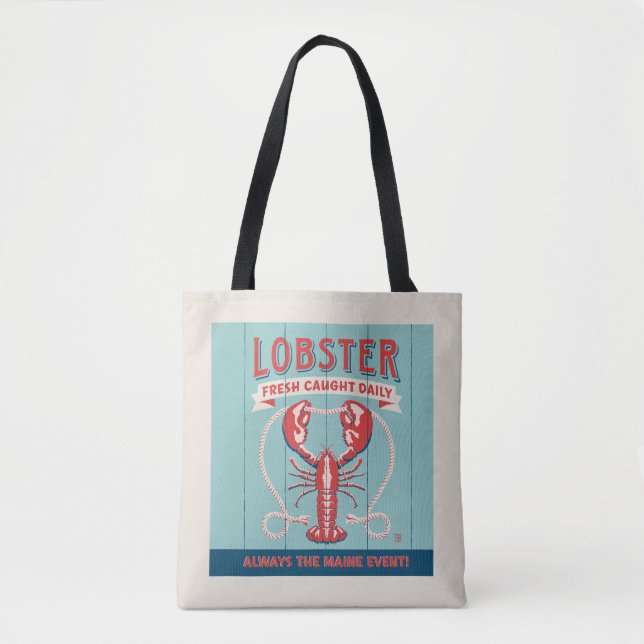 Lobster Fresh Caught Daily | Maine Tote Bag (Front)