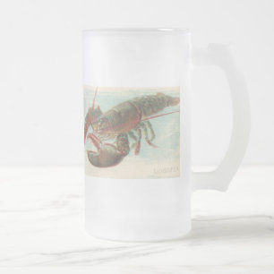 Lobster Frosted Glass Beer Mug