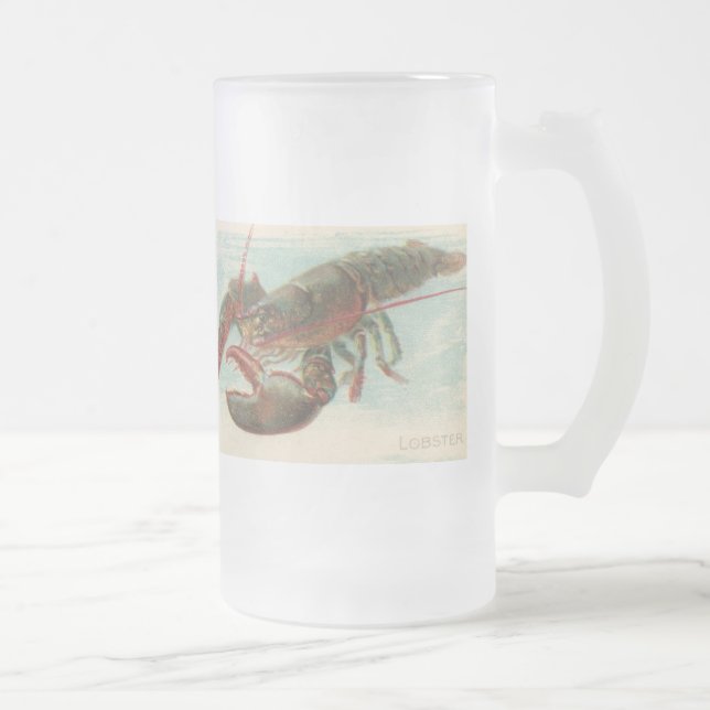 Lobster Frosted Glass Beer Mug (Right)