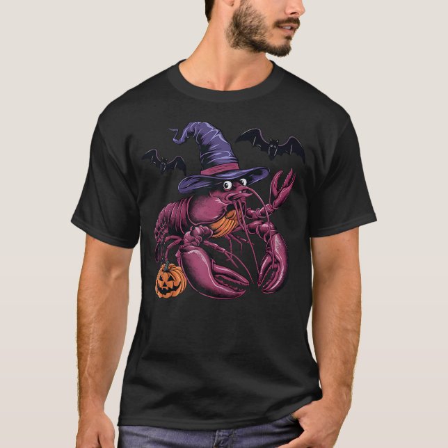 Lobster Halloween Costume Scary Pumpkin Bat Witch  T-Shirt (Front)