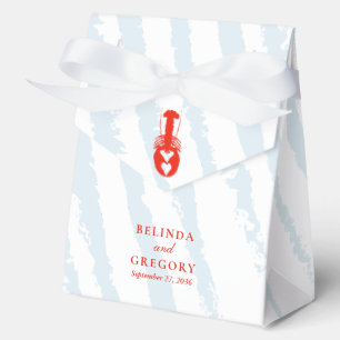 Lobster Heart Blue Stripes Nautical Beach Wedding Favour Box