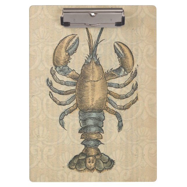 Lobster Illustration Antique Maine Seafood Clipboard (Front)