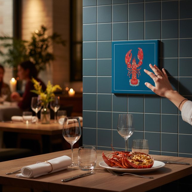Lobster Illustration Nautical Kitchen Tile (Creator Uploaded)