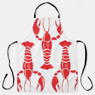Lobster Illustration: Watercolor Seamless Backgrou Apron