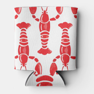 Lobster Illustration: Watercolor Seamless Backgrou Can Cooler