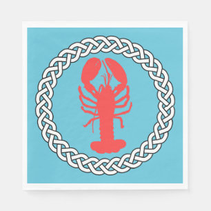 Lobster In A Rope Border Napkin