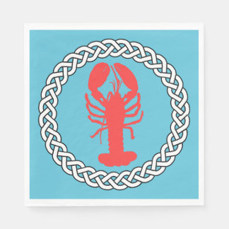 Lobster In A Rope Border Napkin