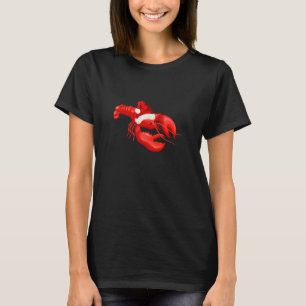 Lobster in Santa Hat Christmas Lobster Crustacean T-Shirt