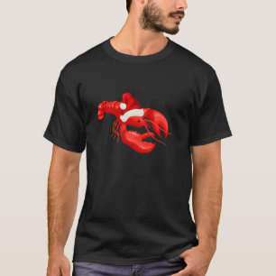 Lobster in Santa Hat Christmas Lobster Crustacean T-Shirt