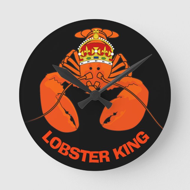 Lobster King Round Clock (Front)