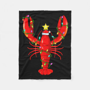 Lobster Lighting Xmas Tree Matching Lobster Christ Fleece Blanket