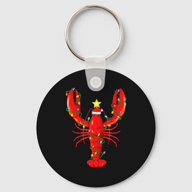 Lobster Lighting Xmas Tree Matching Lobster Christ Key Ring (Front)
