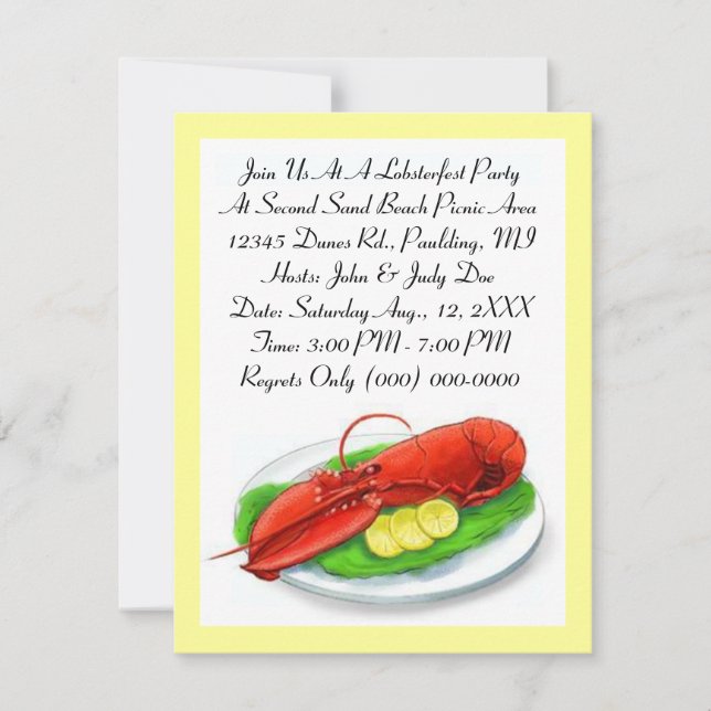 LOBSTER LOBSTERFEST BAKE BOIL PARTY INVITATION (Front)